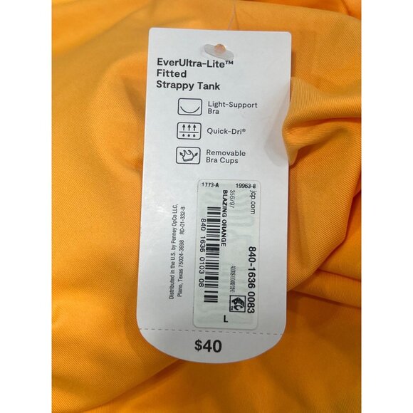 Xersion- EverUltra-Women's Lite Fitted Strappy Sleeveless Tank Top- Orange-Large - Picture 10 of 14